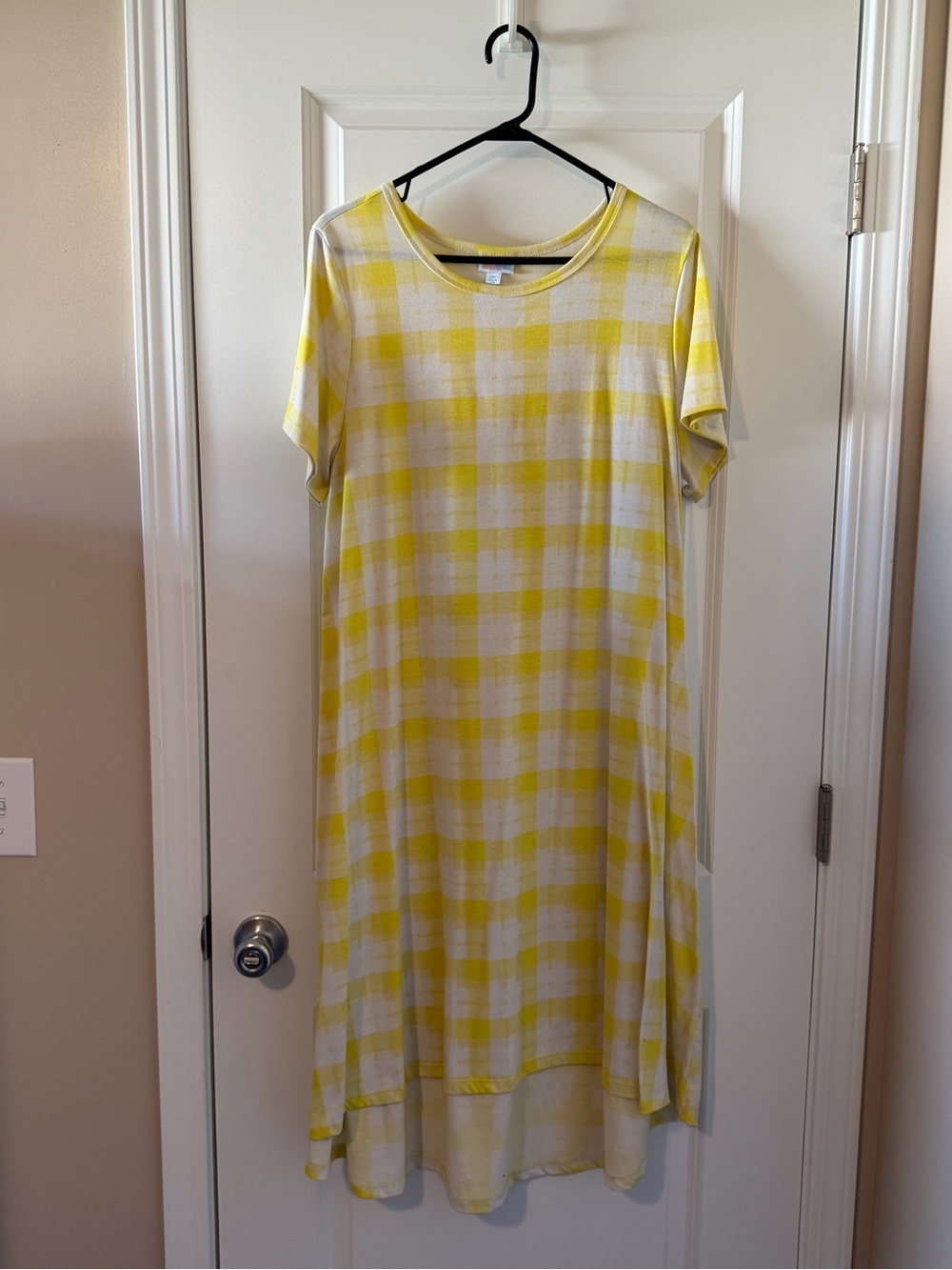 LuLaRoe Yellow and White Plaid Midi Dress